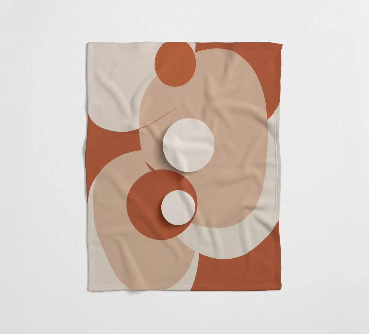 Abstract of Overlapping Circles with White Discs fleece blanket by DesignDoodle