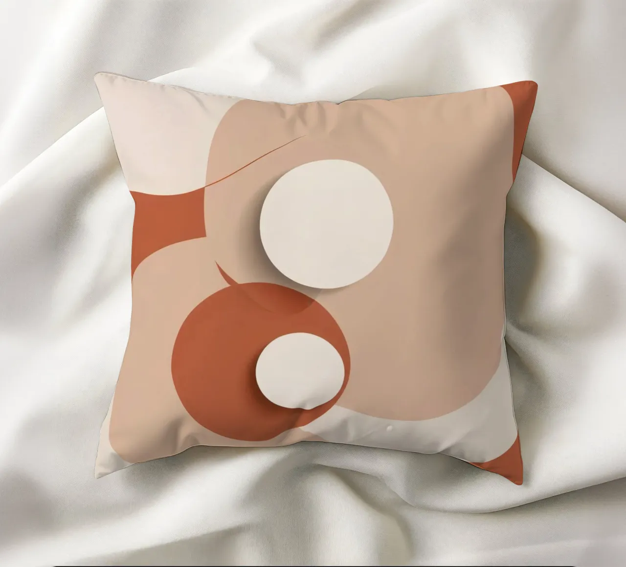 Abstract of Overlapping Circles with White Discs decorative cushion by DesignDoodle