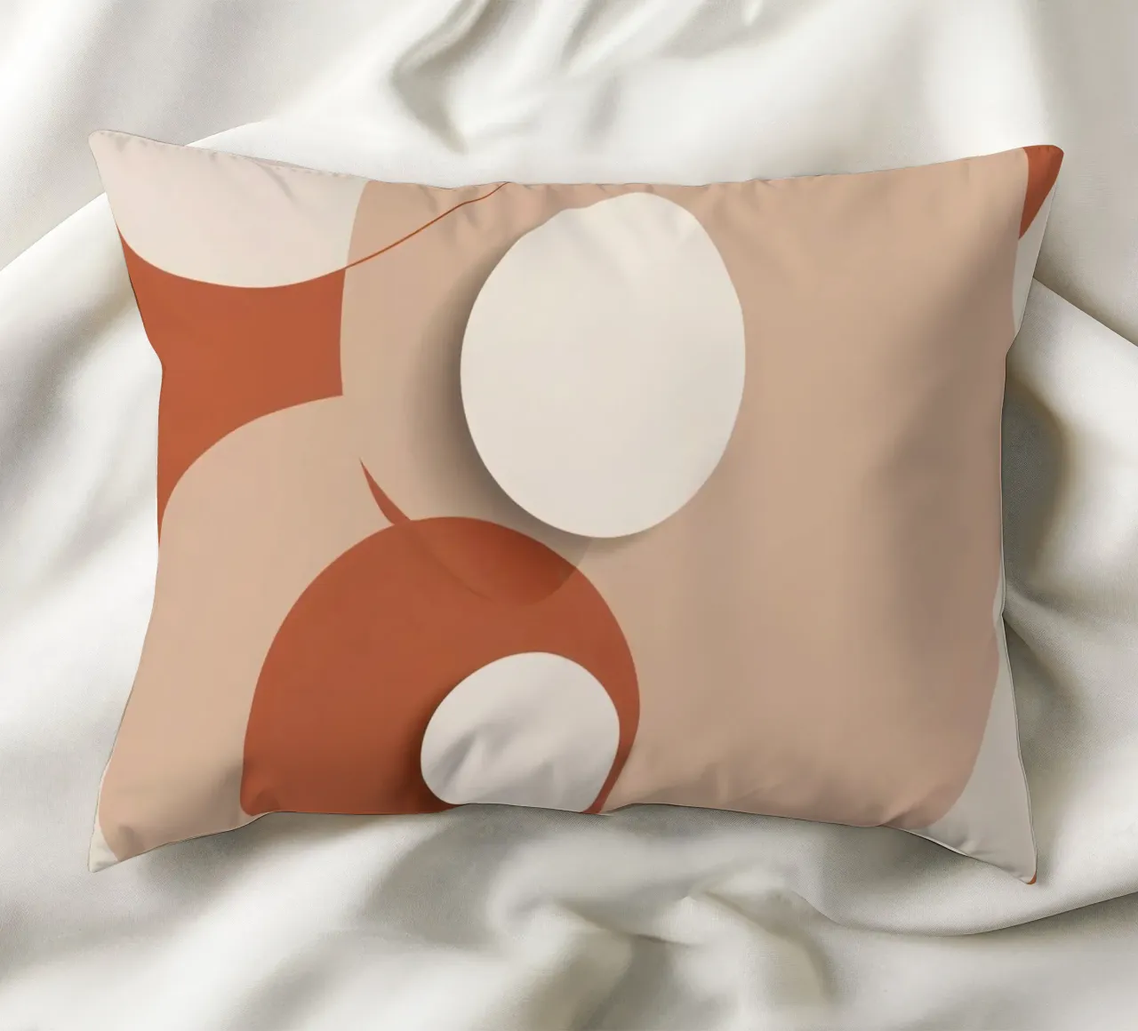 Abstract of Overlapping Circles with White Discs decorative cushion by DesignDoodle