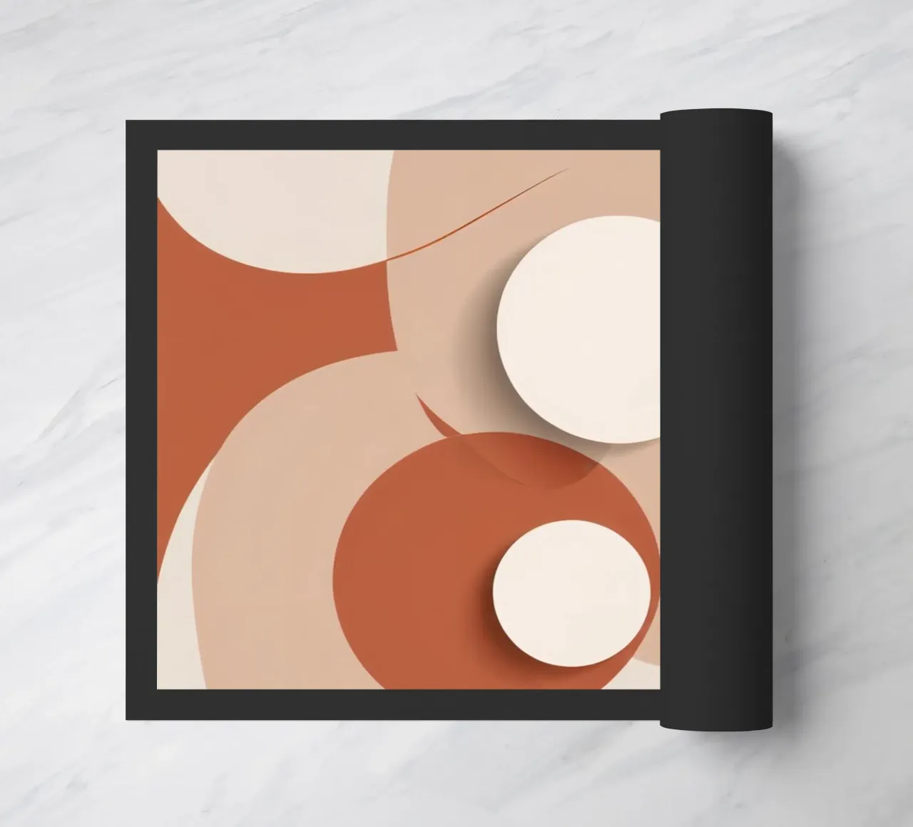 Abstract of Overlapping Circles with White Discs doormat by DesignDoodle