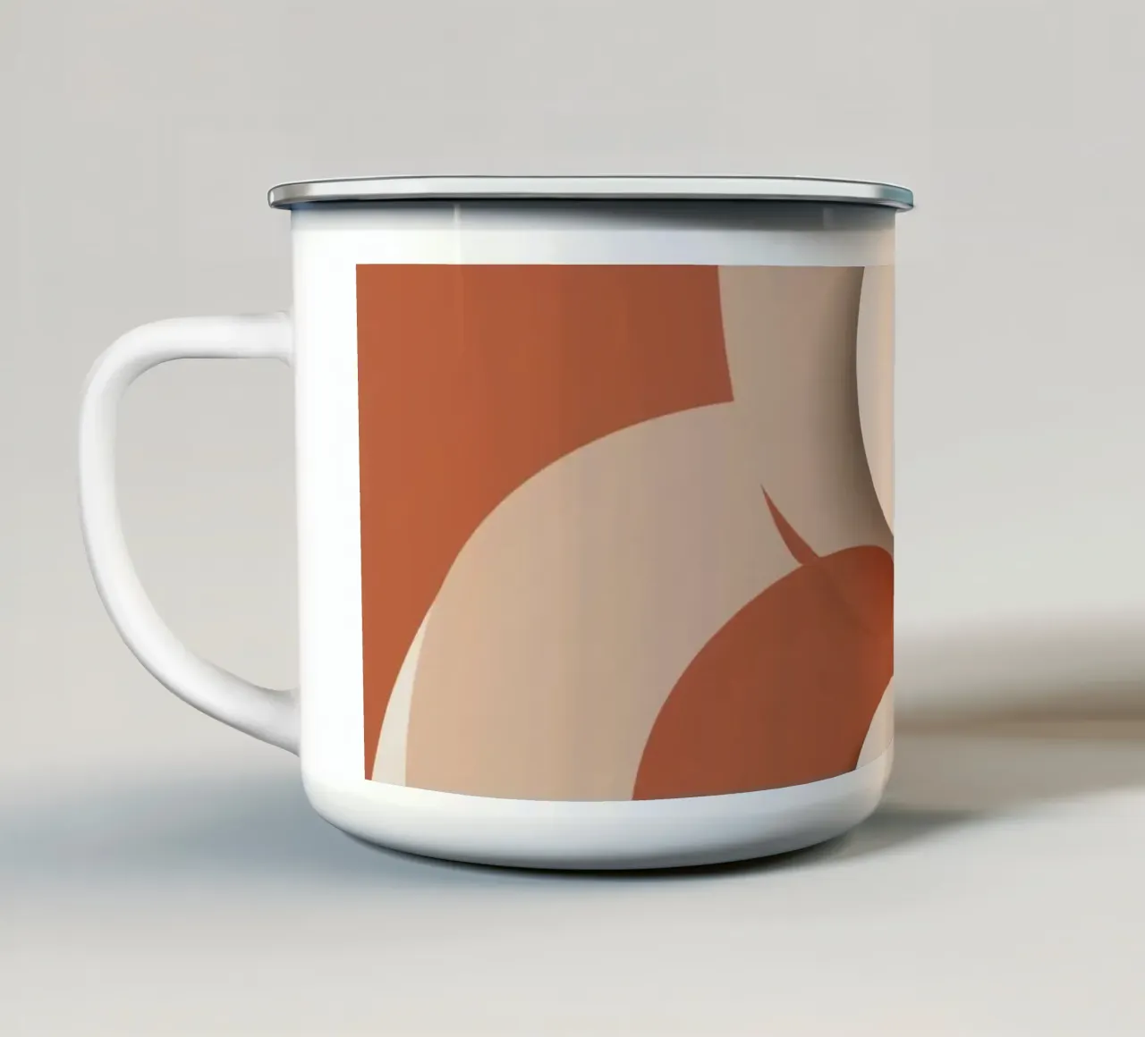 Astratto di cerchi sovrapposti con dischi bianchi tazza in smalto da DesignDoodle