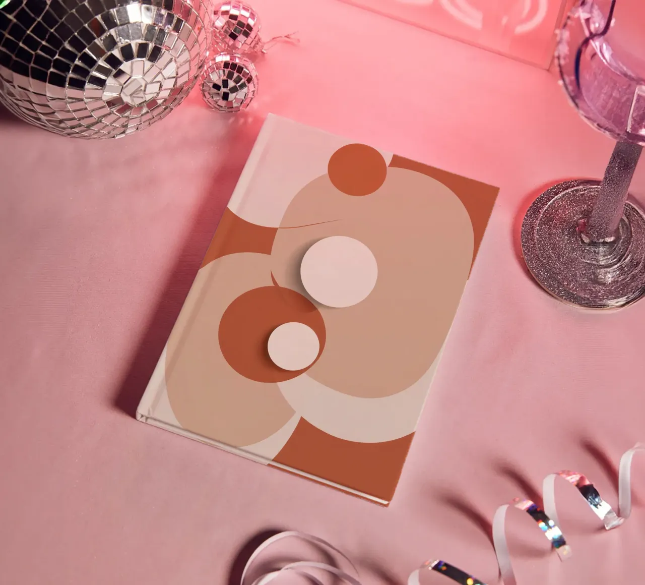 Abstract of Overlapping Circles with White Discs notebook by DesignDoodle