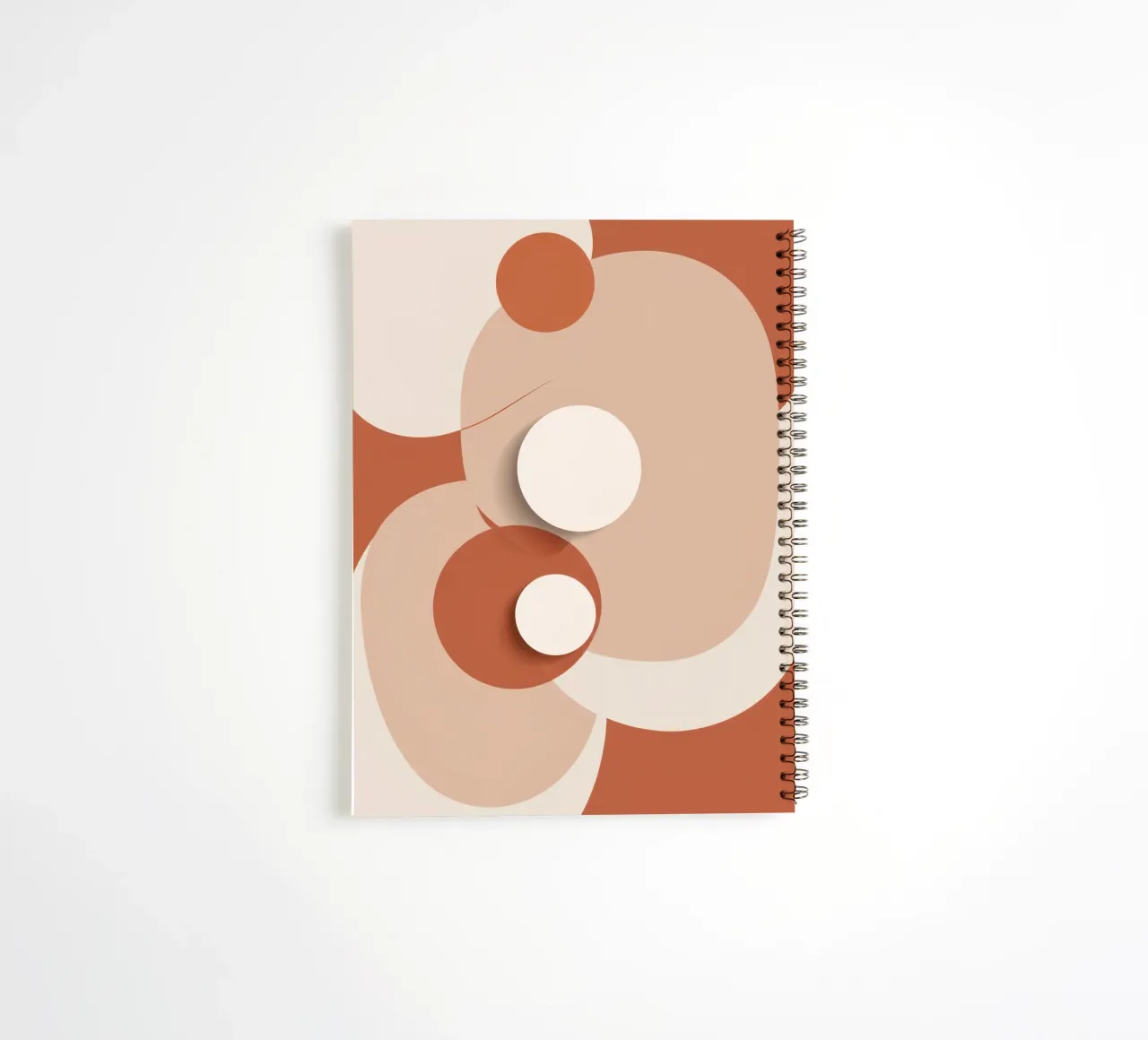 Abstract of Overlapping Circles with White Discs spiral notebook by DesignDoodle