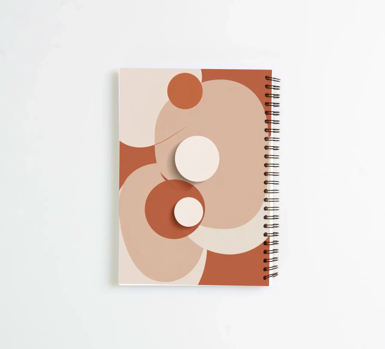 Abstract of Overlapping Circles with White Discs spiral notebook by DesignDoodle