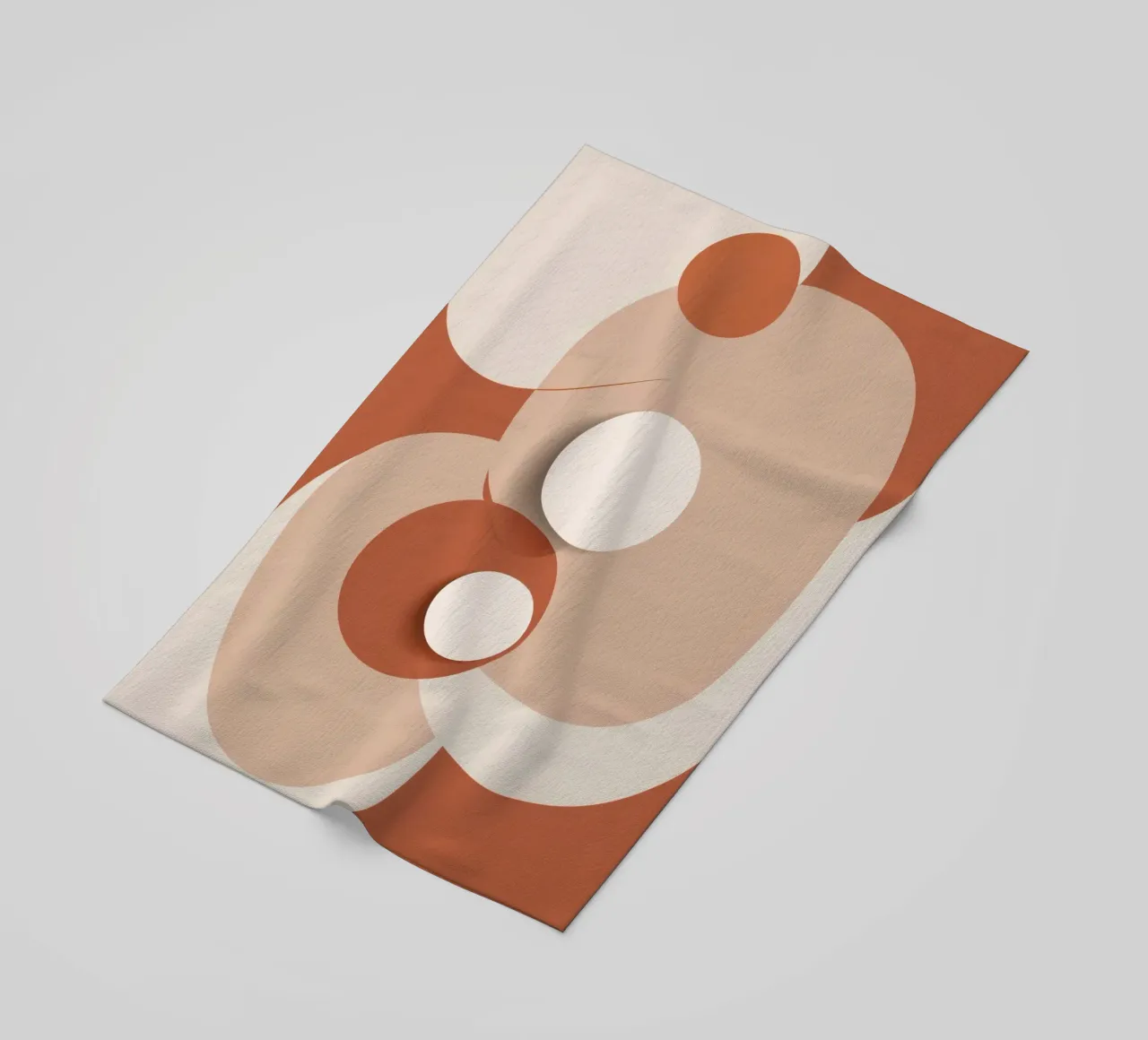 Abstract of Overlapping Circles with White Discs beach towel by DesignDoodle
