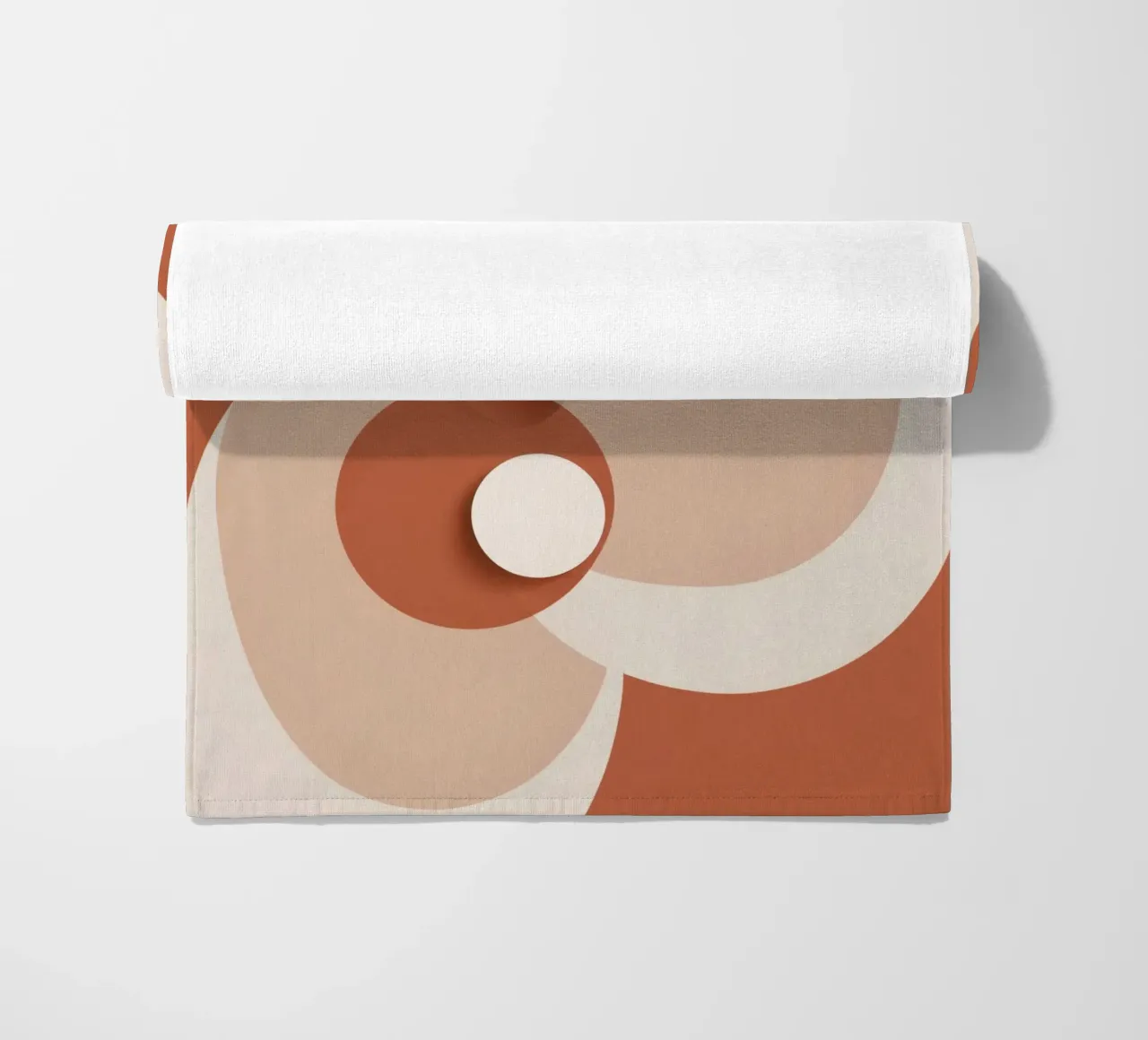 Abstract of Overlapping Circles with White Discs beach towel by DesignDoodle