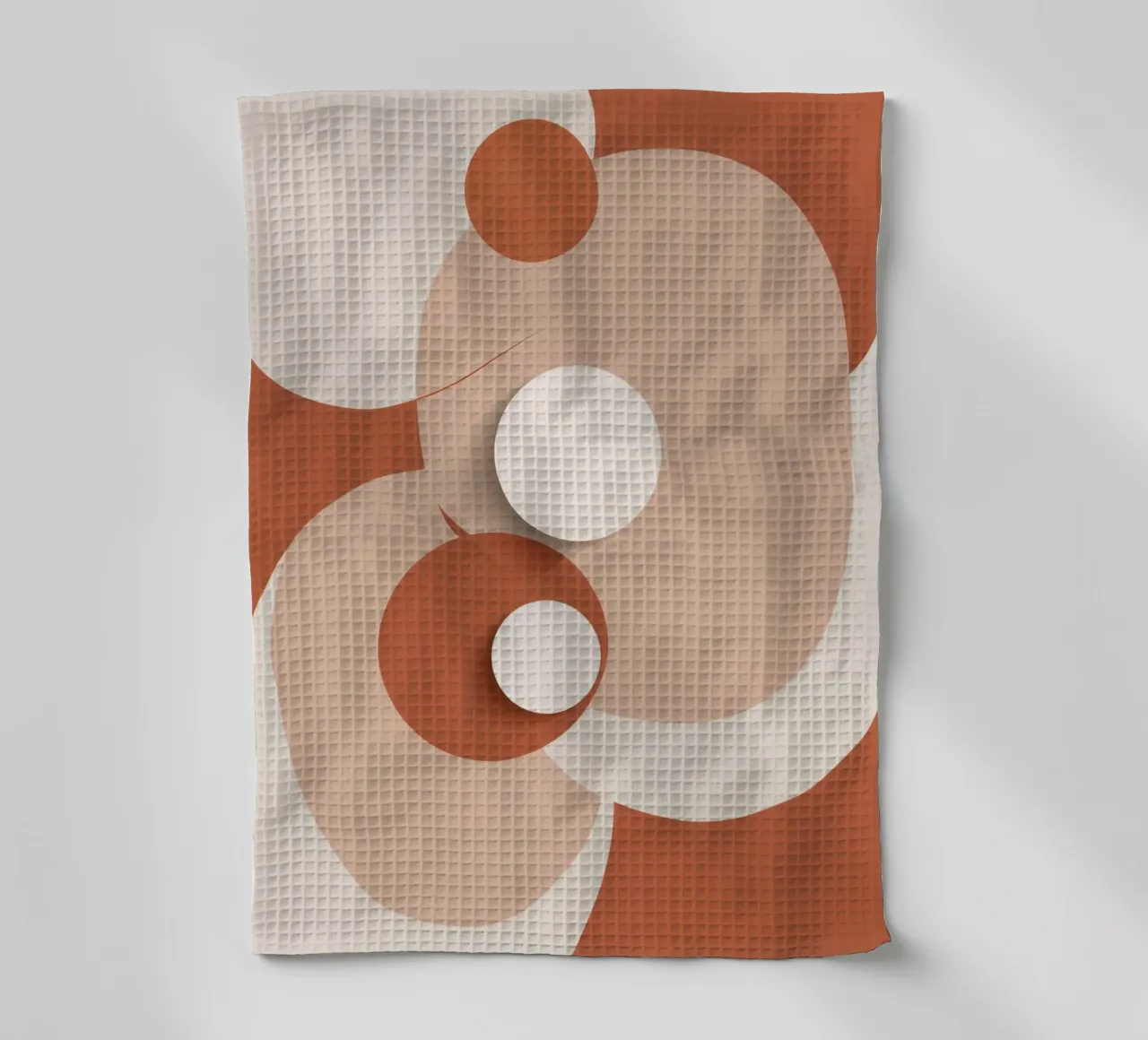 Abstract of Overlapping Circles with White Discs tea towel by DesignDoodle