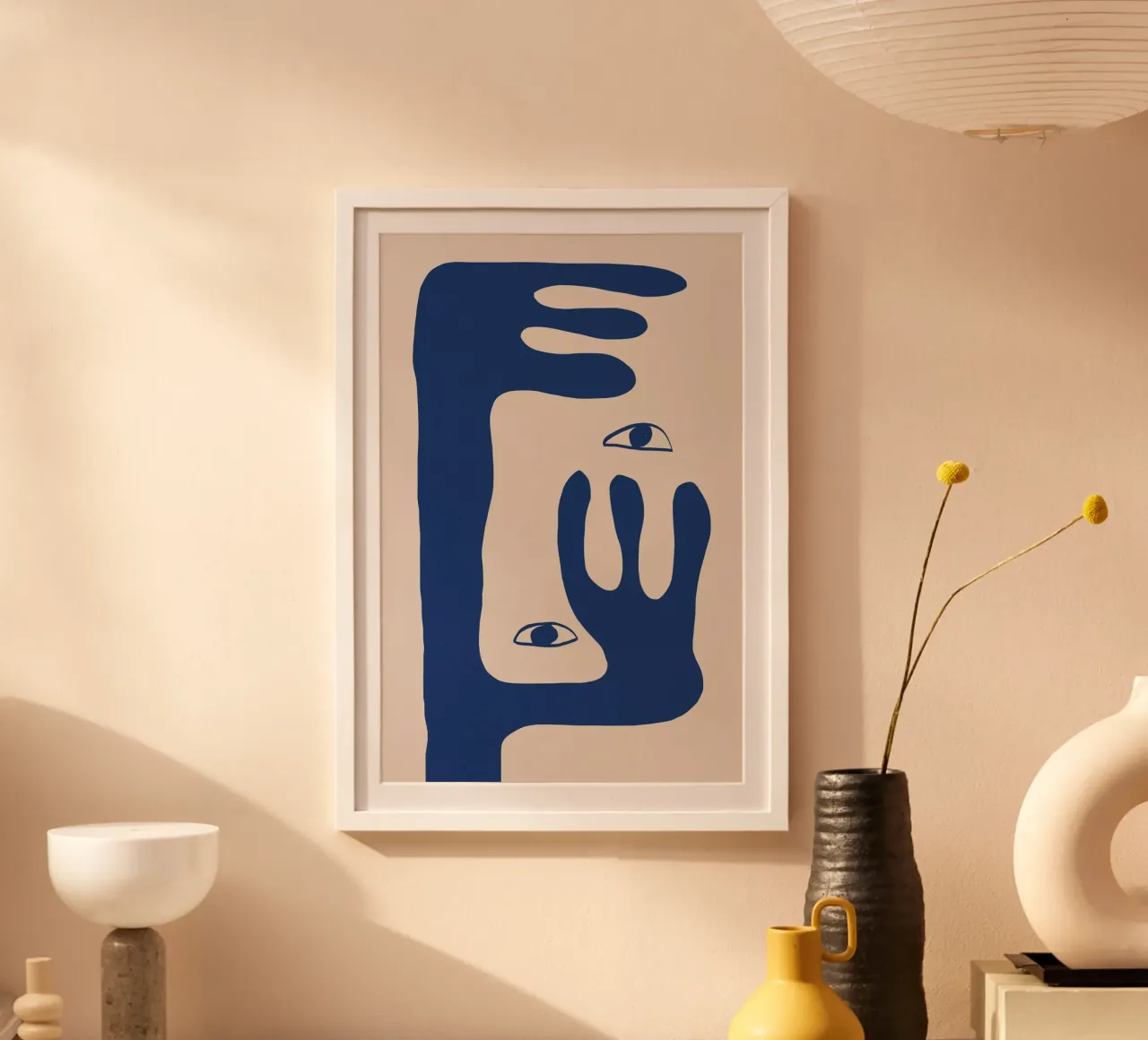 Faccia astratta n. 1. poster con telaio in alluminio da The Miuus Studio