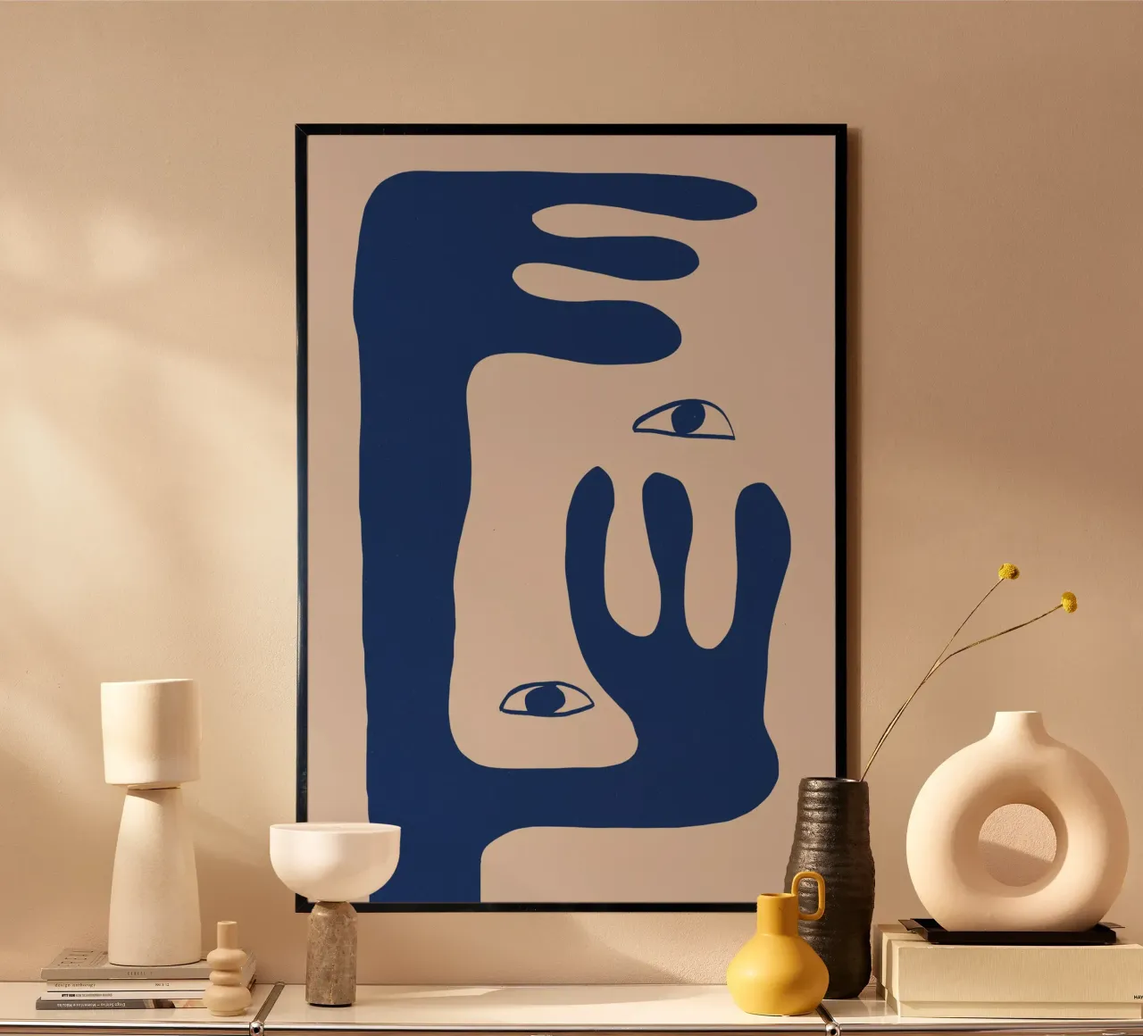 Faccia astratta n. 1. poster con telaio in alluminio da The Miuus Studio