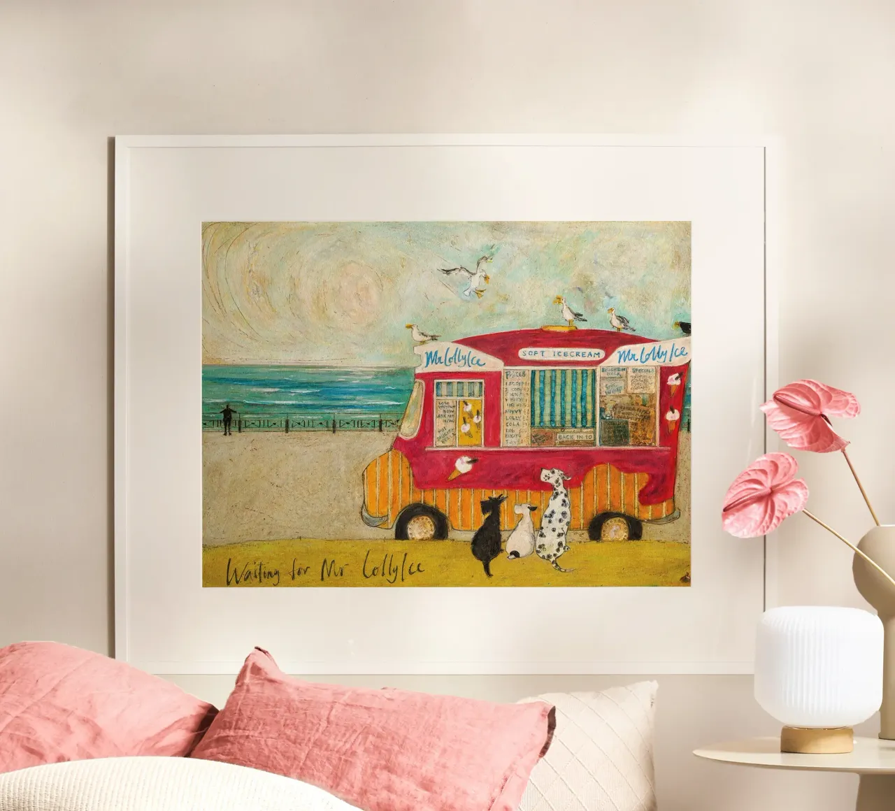 Sam Toft - Aspettando il signor Lolly Ice poster con telaio in legno da Cummings