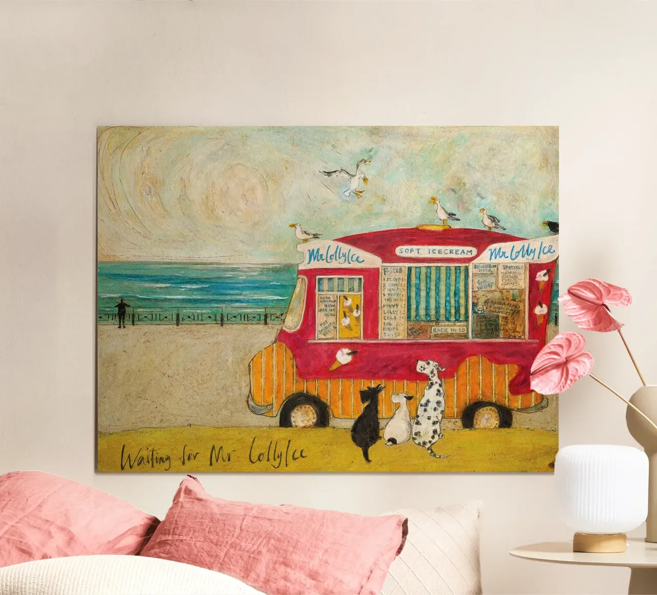Sam Toft - Aspettando il signor Lolly Ice poster con telaio in legno da Cummings