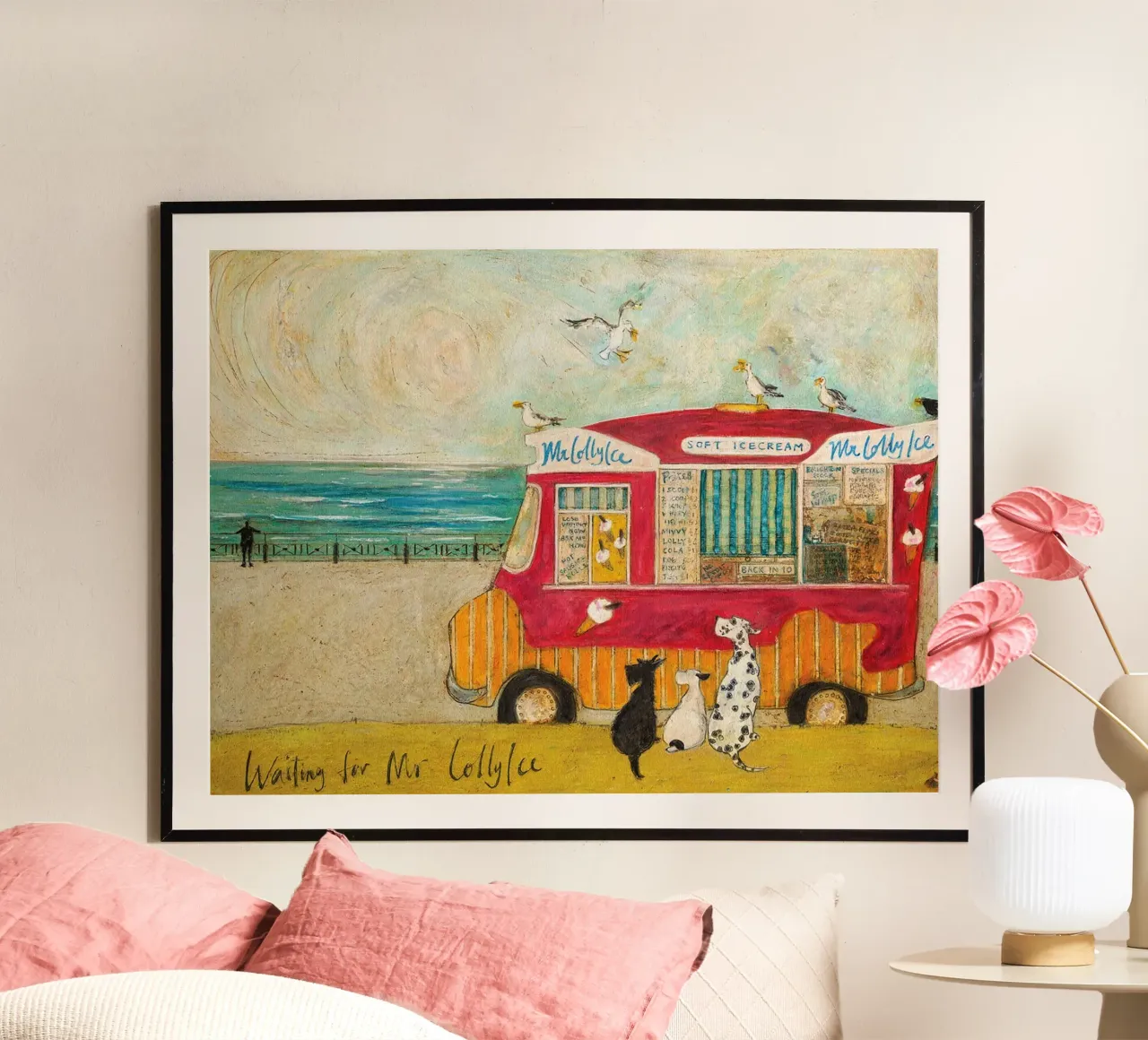 Sam Toft - Aspettando il signor Lolly Ice poster con telaio in legno da Cummings