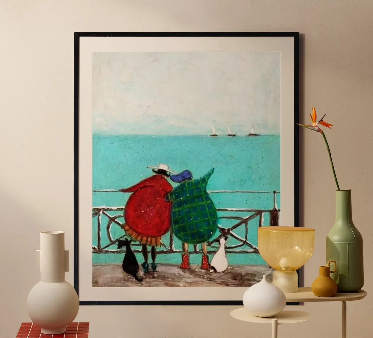 Sam Toft - Vimos navegar tres barcos poster con marco de plástico de Cummings