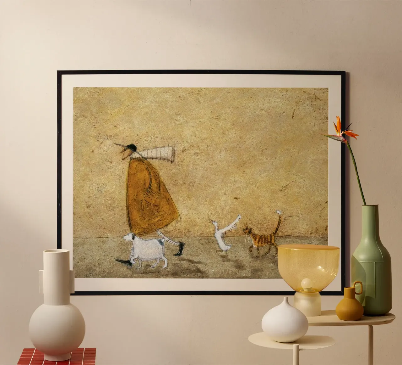 Sam Toft Ernest, Doris, Horace e Stripes poster con telaio in plastica da Cummings