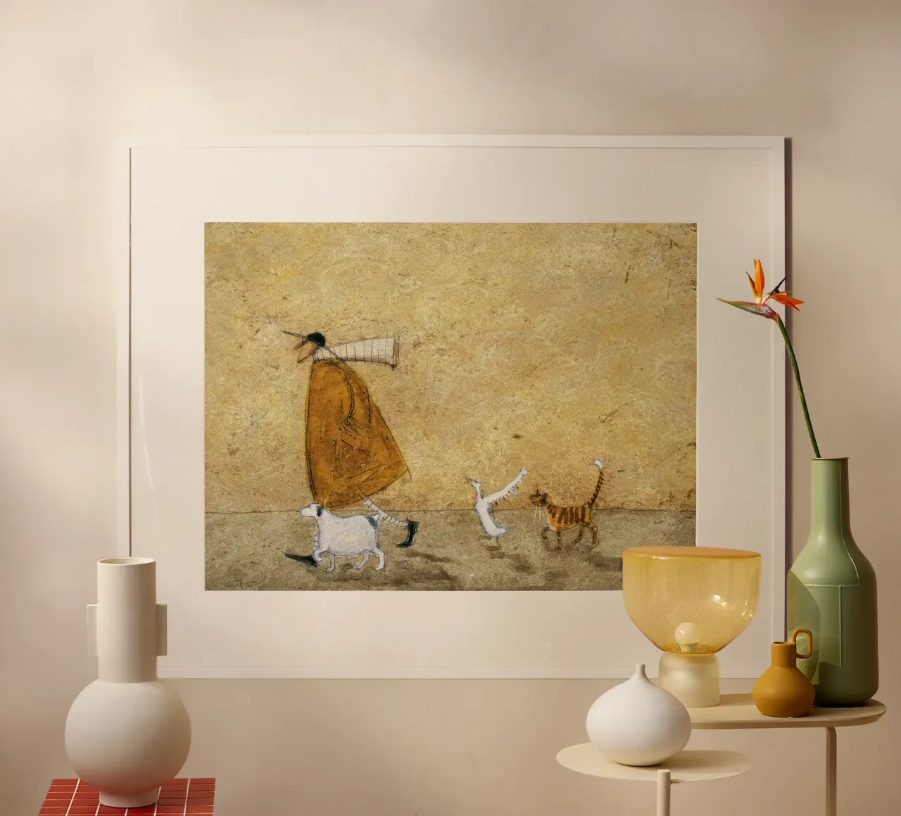 Sam Toft Ernest, Doris, Horace e Stripes poster con telaio in plastica da Cummings