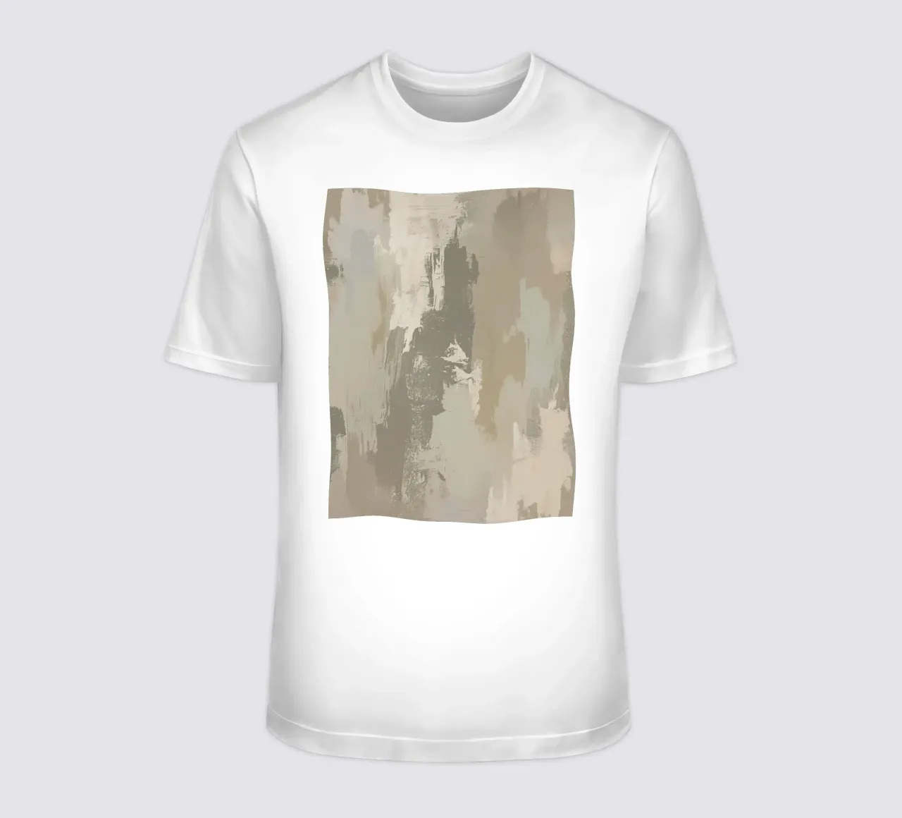 Astratto di pennellate verticali in colori neutri t-shirt da DesignDoodle