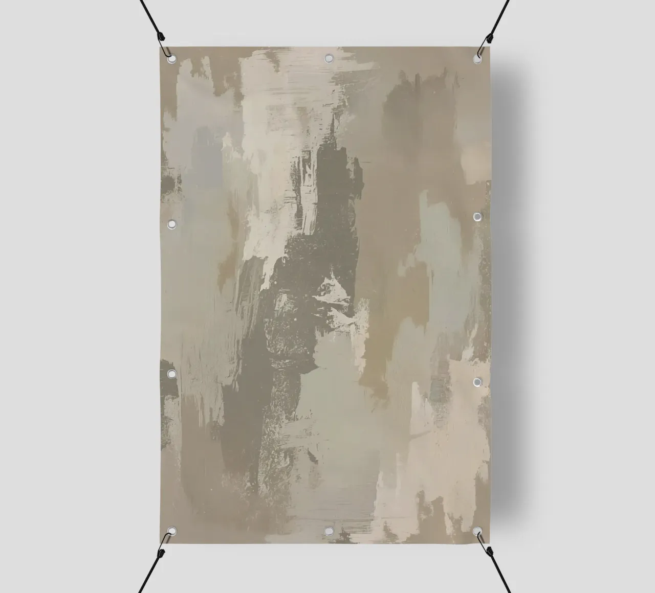Astratto di pennellate verticali in colori neutri telo in pvc da DesignDoodle