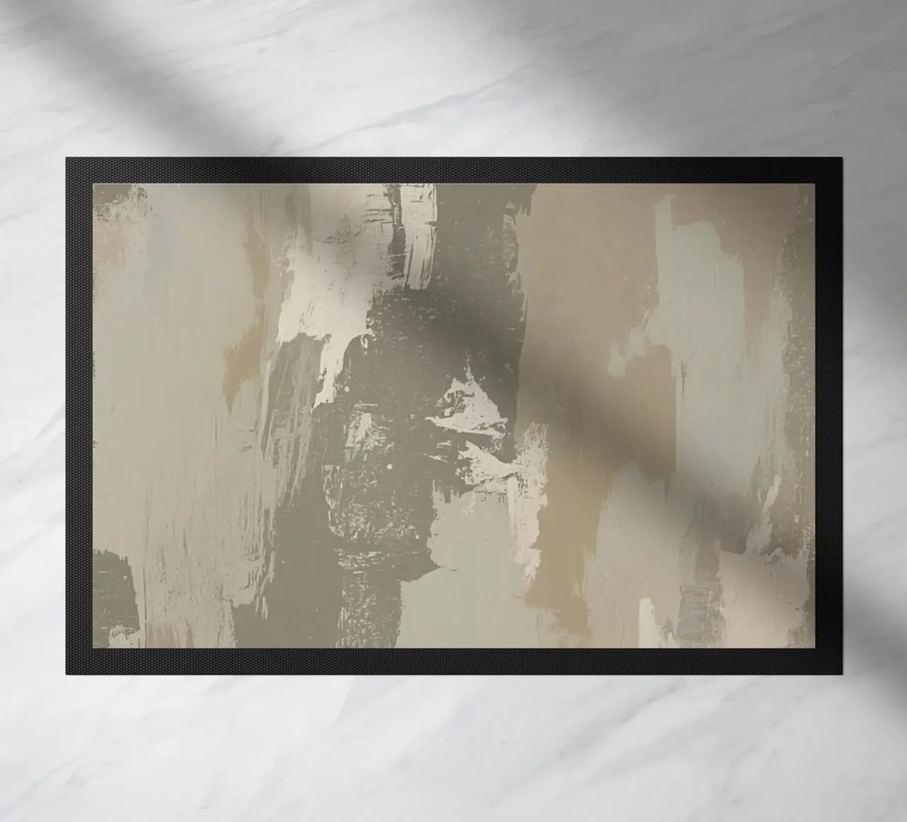 Astratto di pennellate verticali in colori neutri zerbino da DesignDoodle