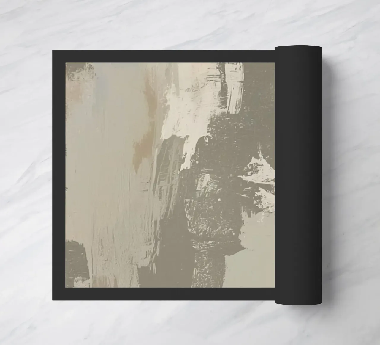 Astratto di pennellate verticali in colori neutri zerbino da DesignDoodle