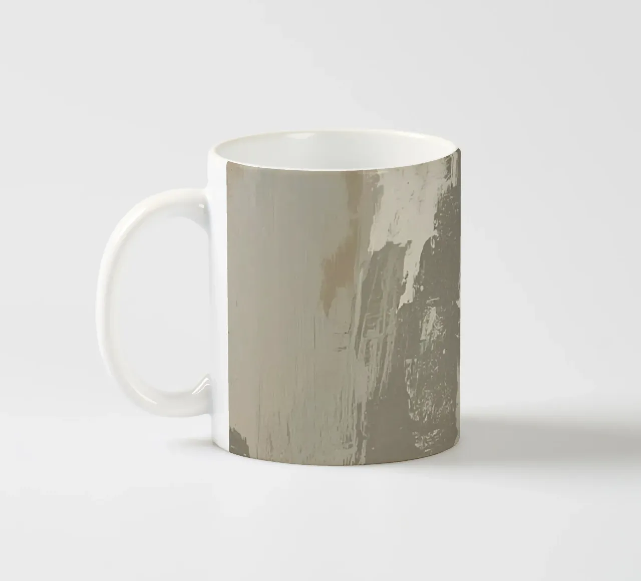 Astratto di pennellate verticali in colori neutri tazza in ceramica da DesignDoodle