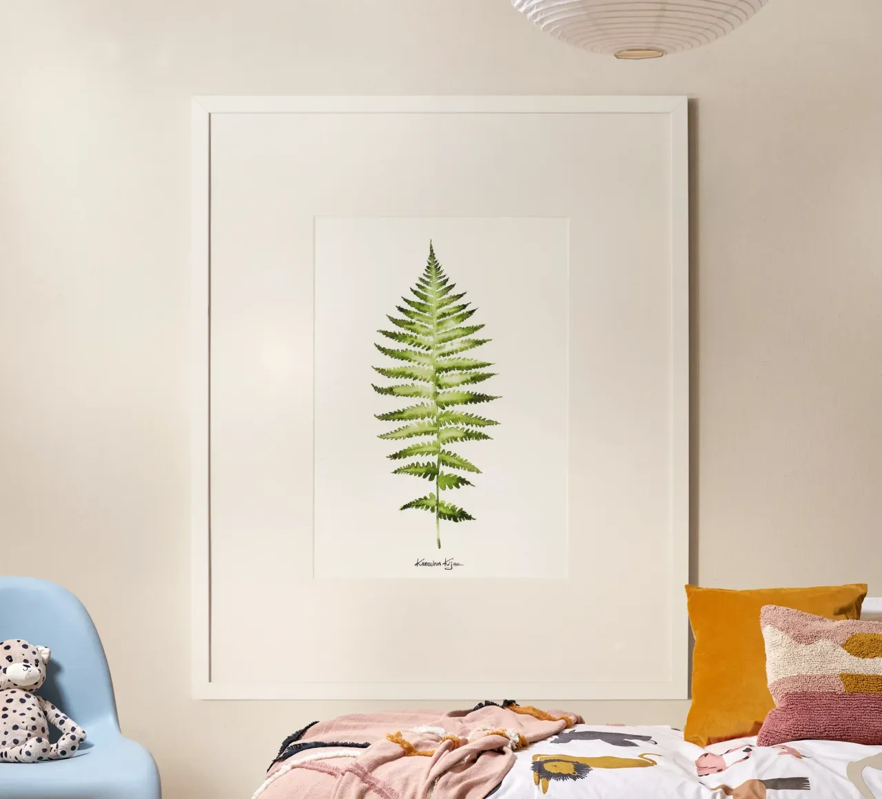 Fern leaf poster con telaio in alluminio da Karolina Kijak
