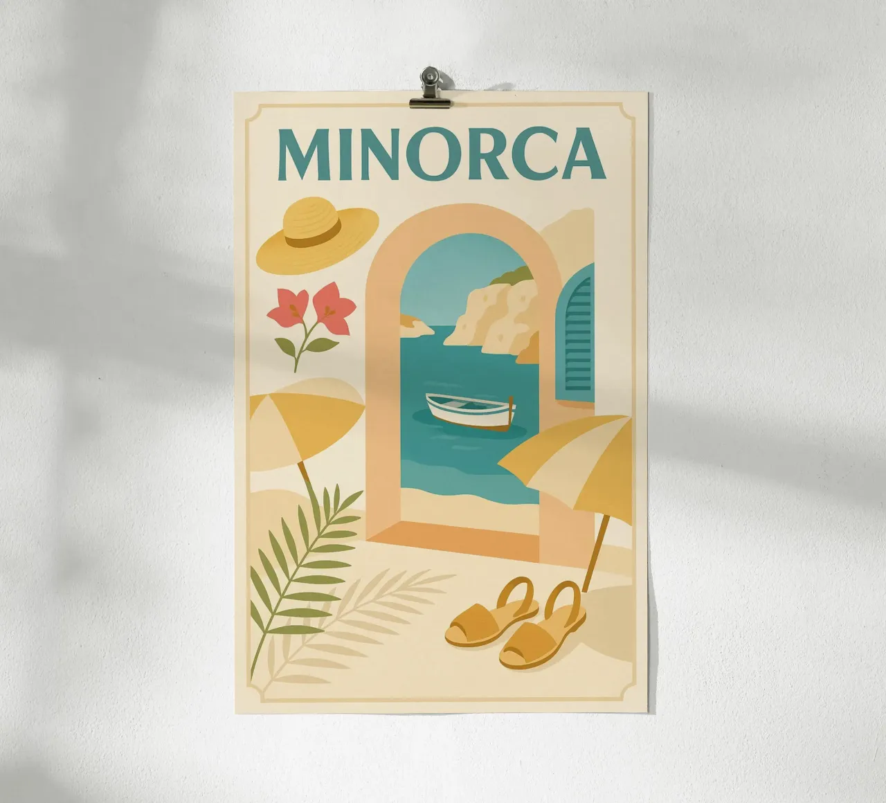 Minorca, l'eleganza solare delle Isole Baleari poster con telaio in legno da JETLAG | affiches voyage