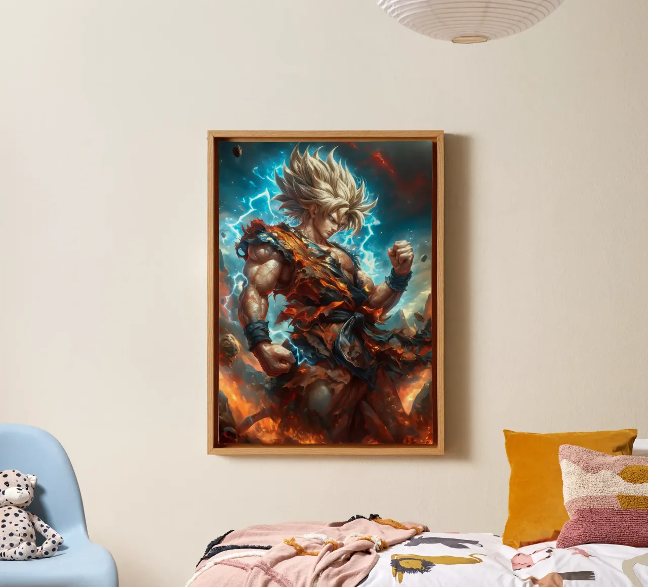 Super Saiyan Goku Dragon Ball DBZ canvas with Floater frame by Fleur de Lys