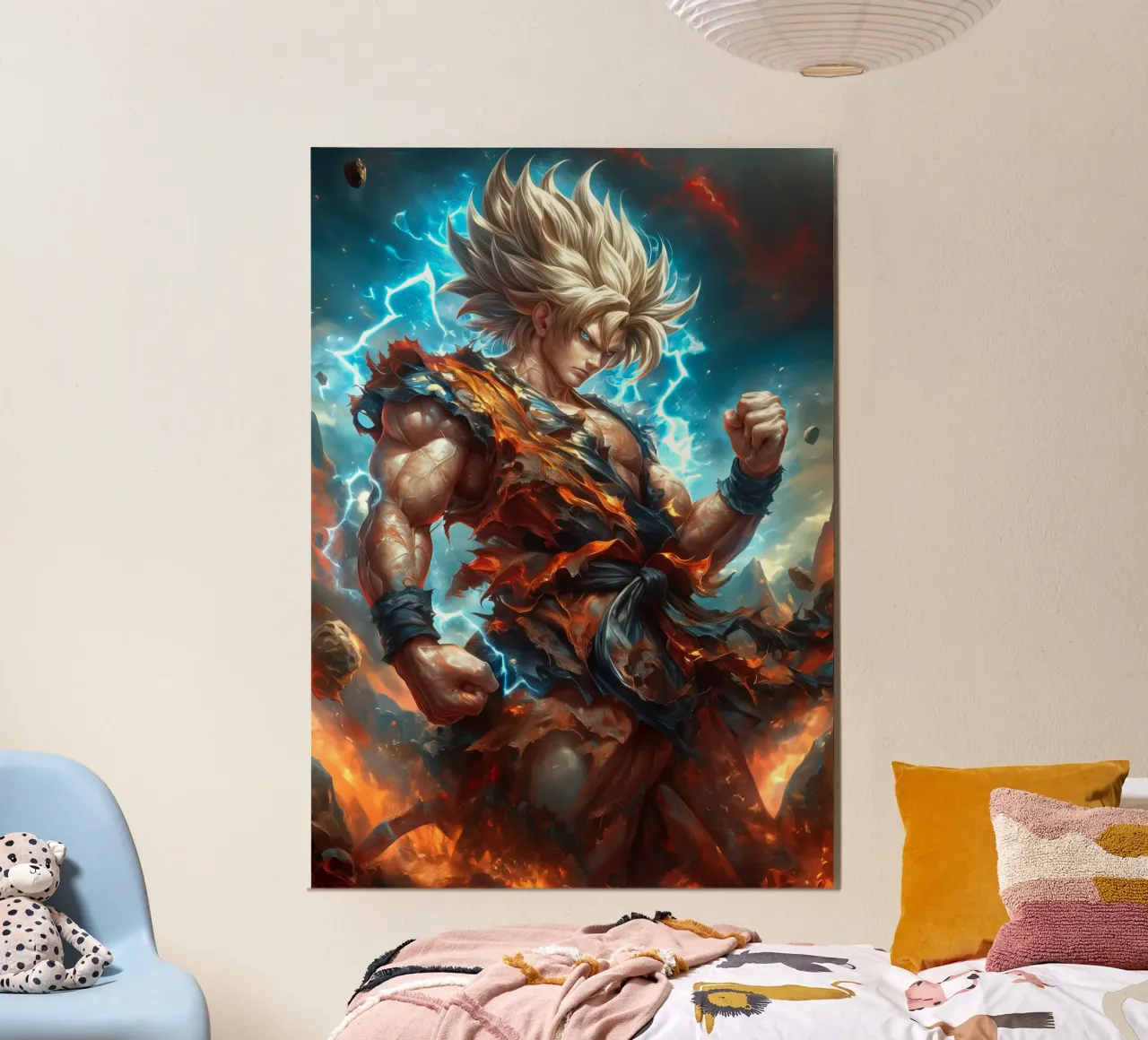 Super Saiyan Goku Dragon Ball DBZ poster con telaio in alluminio da Fleur de Lys