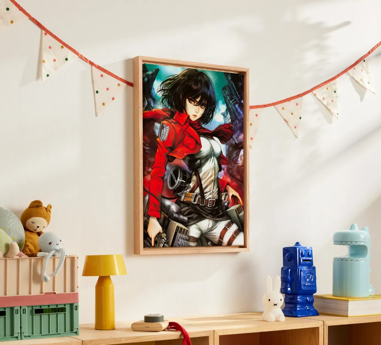 Mikasa Ackerman Attack on Titan canvas with Floater frame by Fleur de Lys