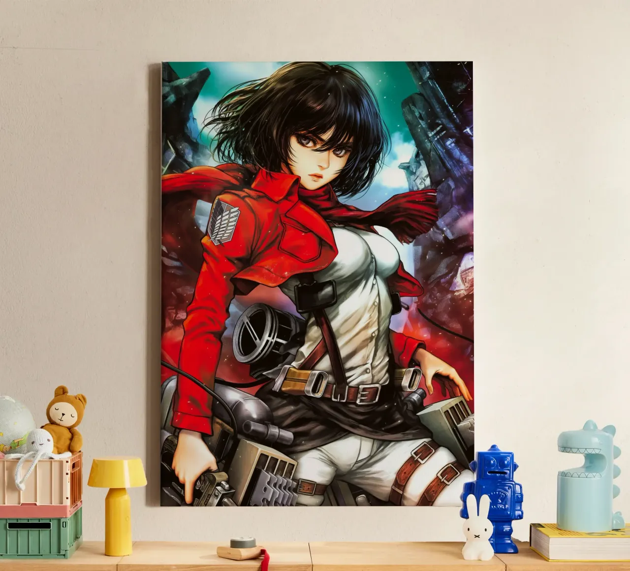 Mikasa Ackerman Attack on Titan canvas with Floater frame by Fleur de Lys