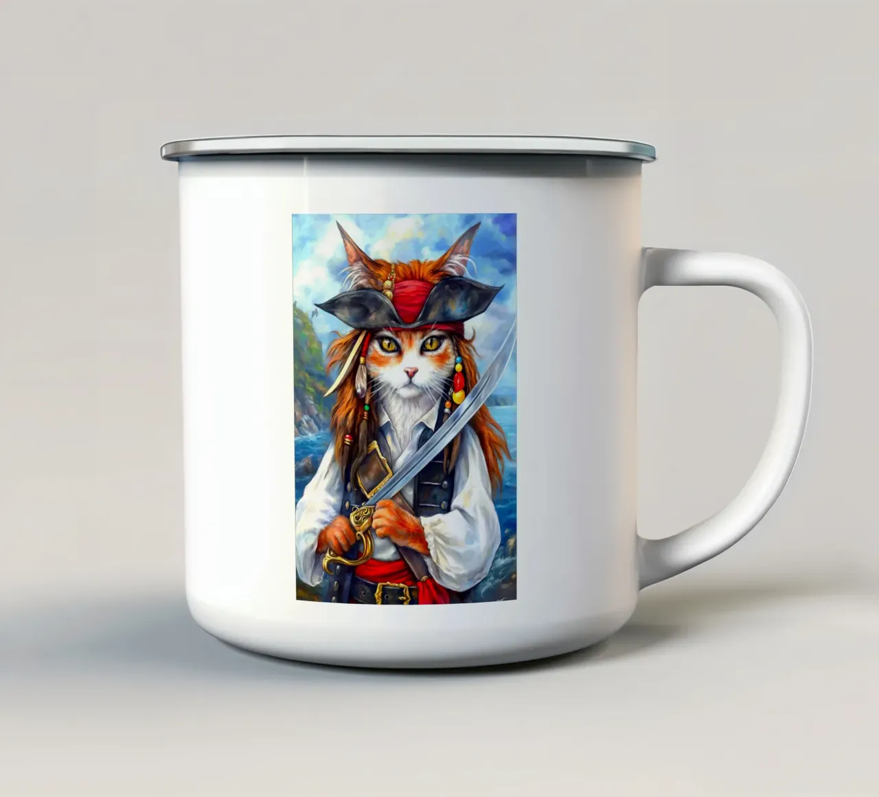 Pirati dei Caraibi Capitan Cat tazza in smalto da Fleur de Lys