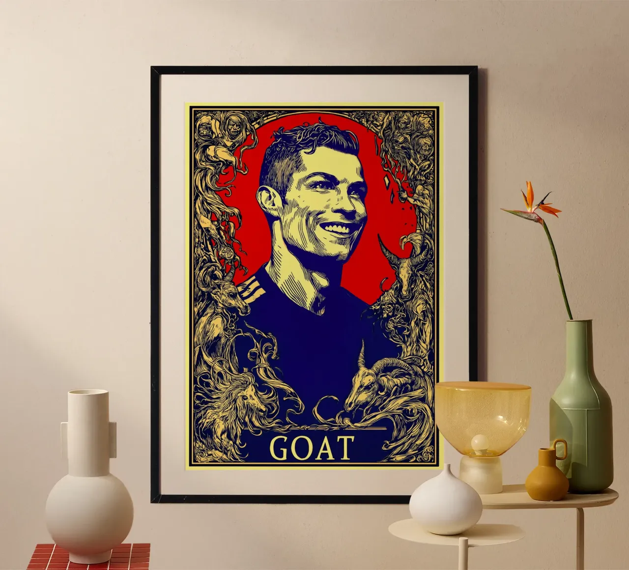 Cristiano Ronaldo poster con telaio in alluminio da Fleur de Lys