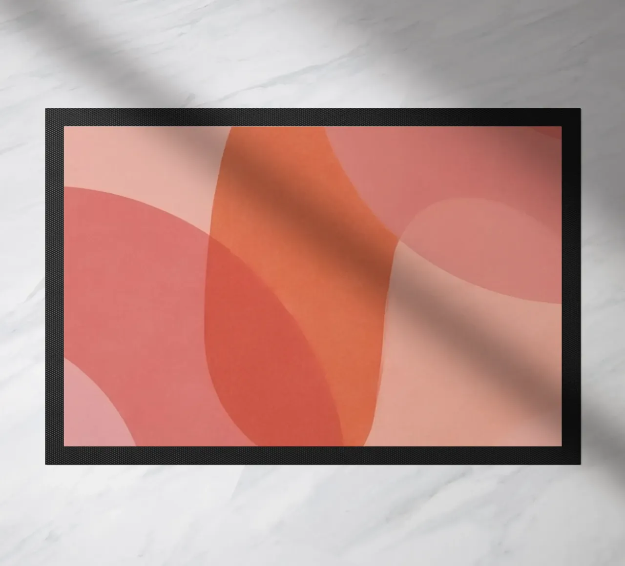 Forme geometriche astratte rosa e arancioni zerbino da DesignDoodle
