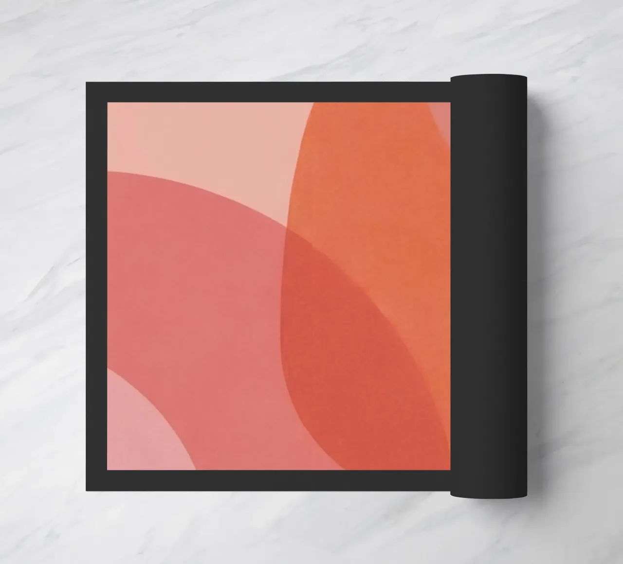 Forme geometriche astratte rosa e arancioni zerbino da DesignDoodle