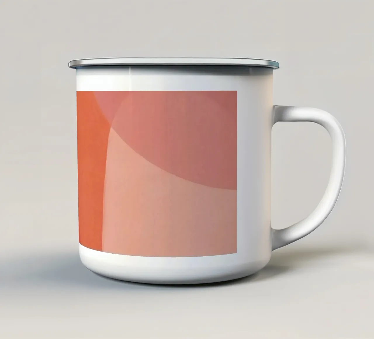 Forme geometriche astratte rosa e arancioni tazza in smalto da DesignDoodle