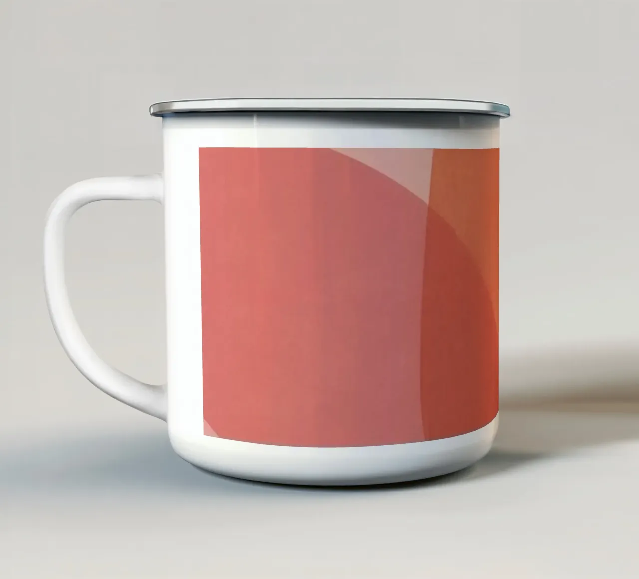 Forme geometriche astratte rosa e arancioni tazza in smalto da DesignDoodle