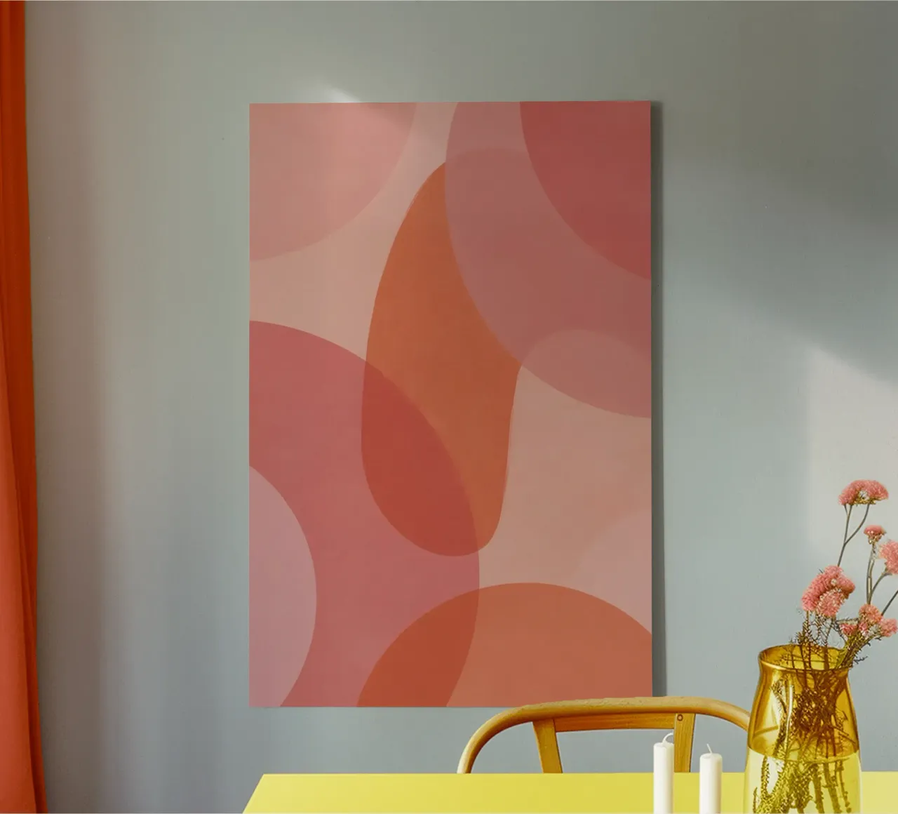 Forme geometriche astratte rosa e arancioni tela con Cornice a cassetta da DesignDoodle