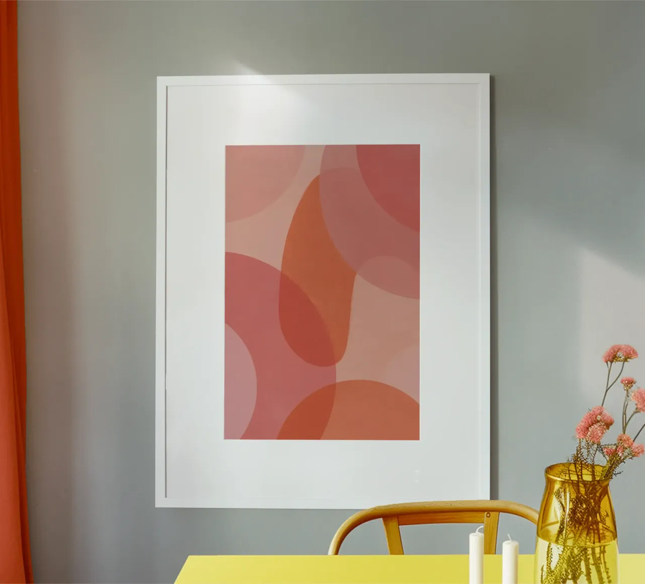 Forme geometriche astratte rosa e arancioni poster da DesignDoodle