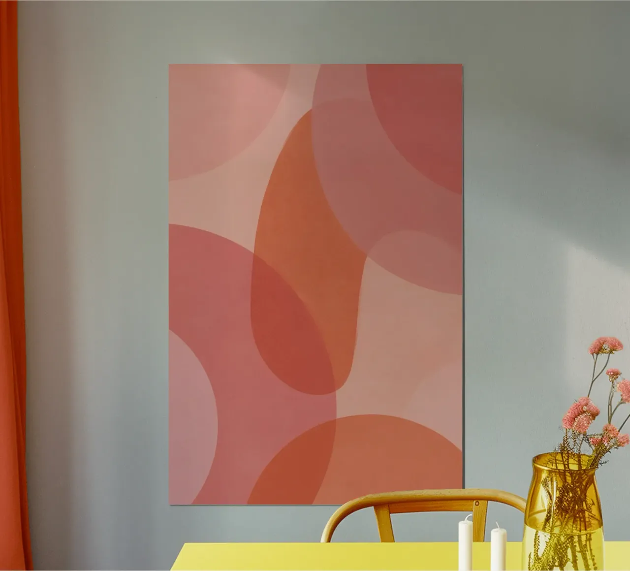 Forme geometriche astratte rosa e arancioni poster da DesignDoodle