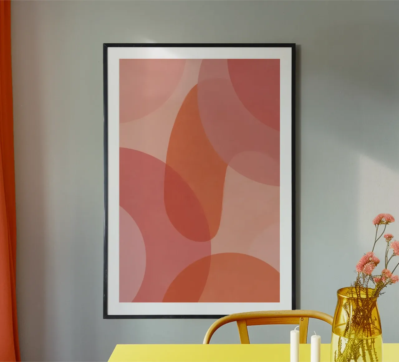 Forme geometriche astratte rosa e arancioni poster da DesignDoodle