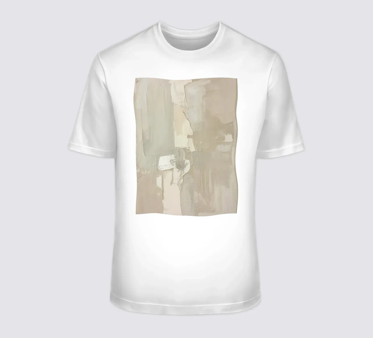 Pittura astratta con pennellate bianche e beige strutturate t-shirt da DesignDoodle