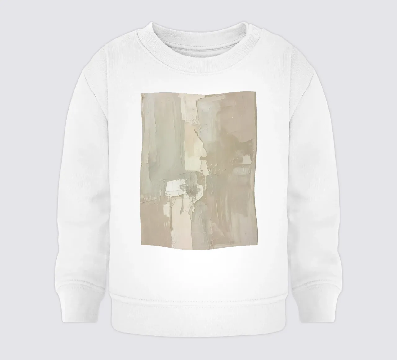 Pittura astratta con pennellate bianche e beige strutturate felpa neonato da DesignDoodle