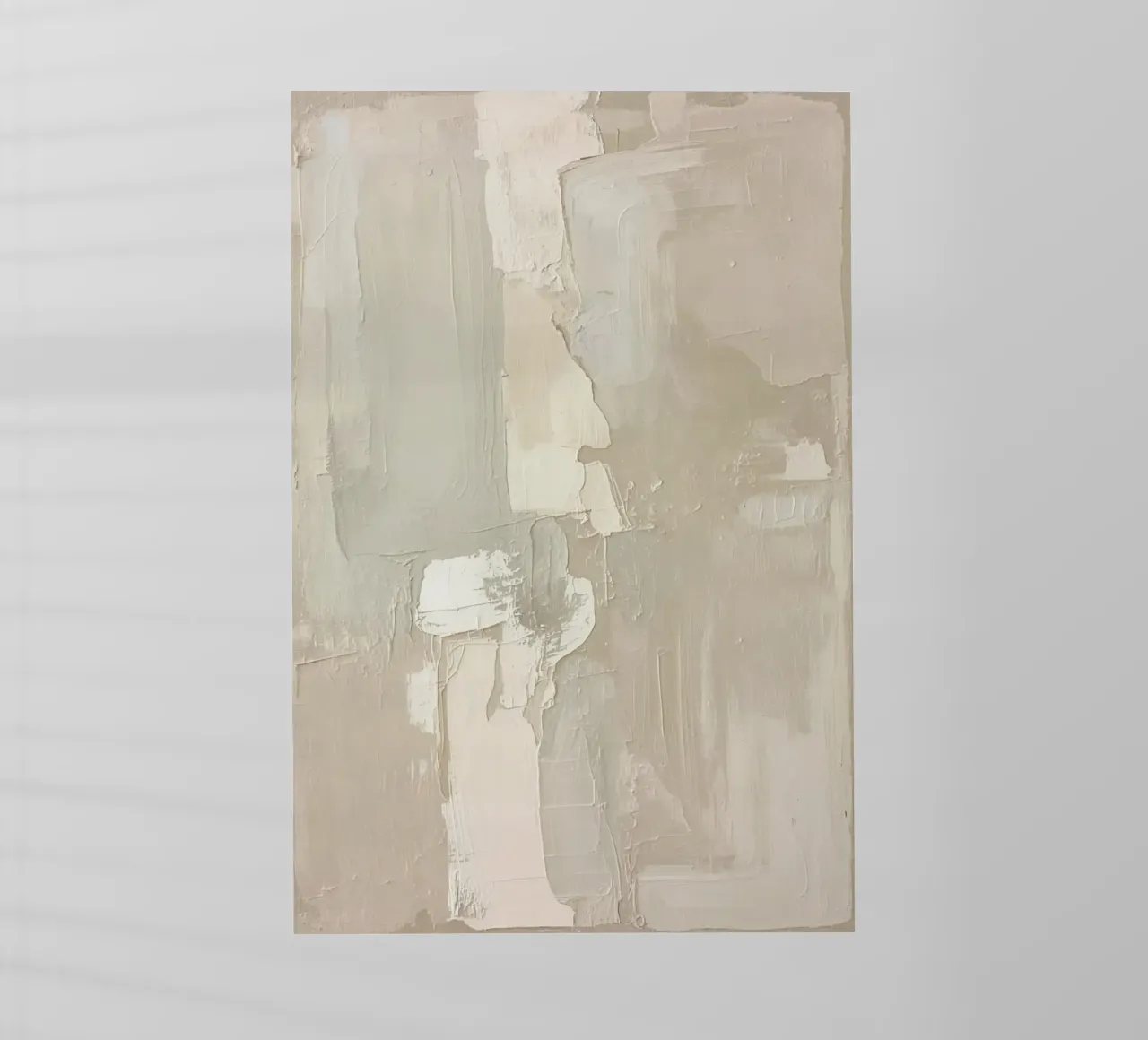 Pittura astratta con pennellate bianche e beige strutturate pellicola backlit da DesignDoodle