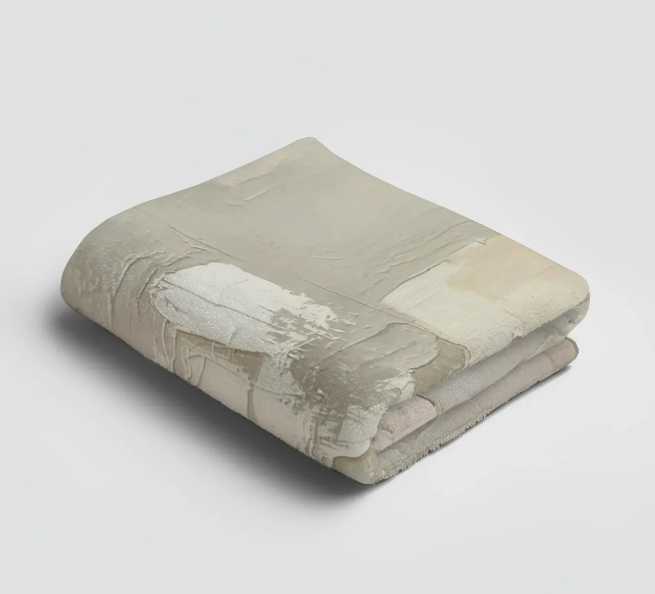 Pittura astratta con pennellate bianche e beige strutturate asciugamano da bagno da DesignDoodle