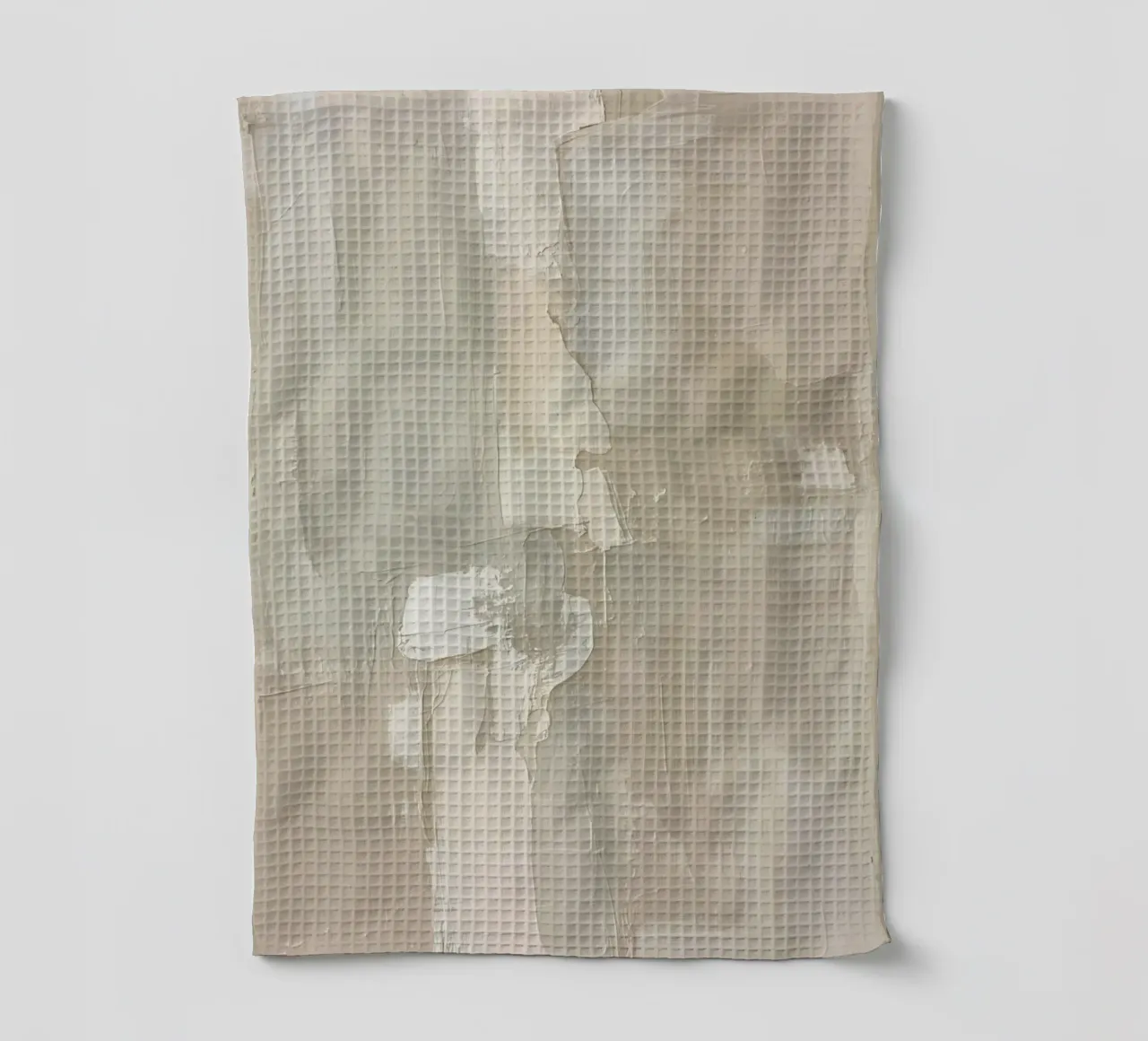 Pittura astratta con pennellate bianche e beige strutturate canovaccio da cucina da DesignDoodle