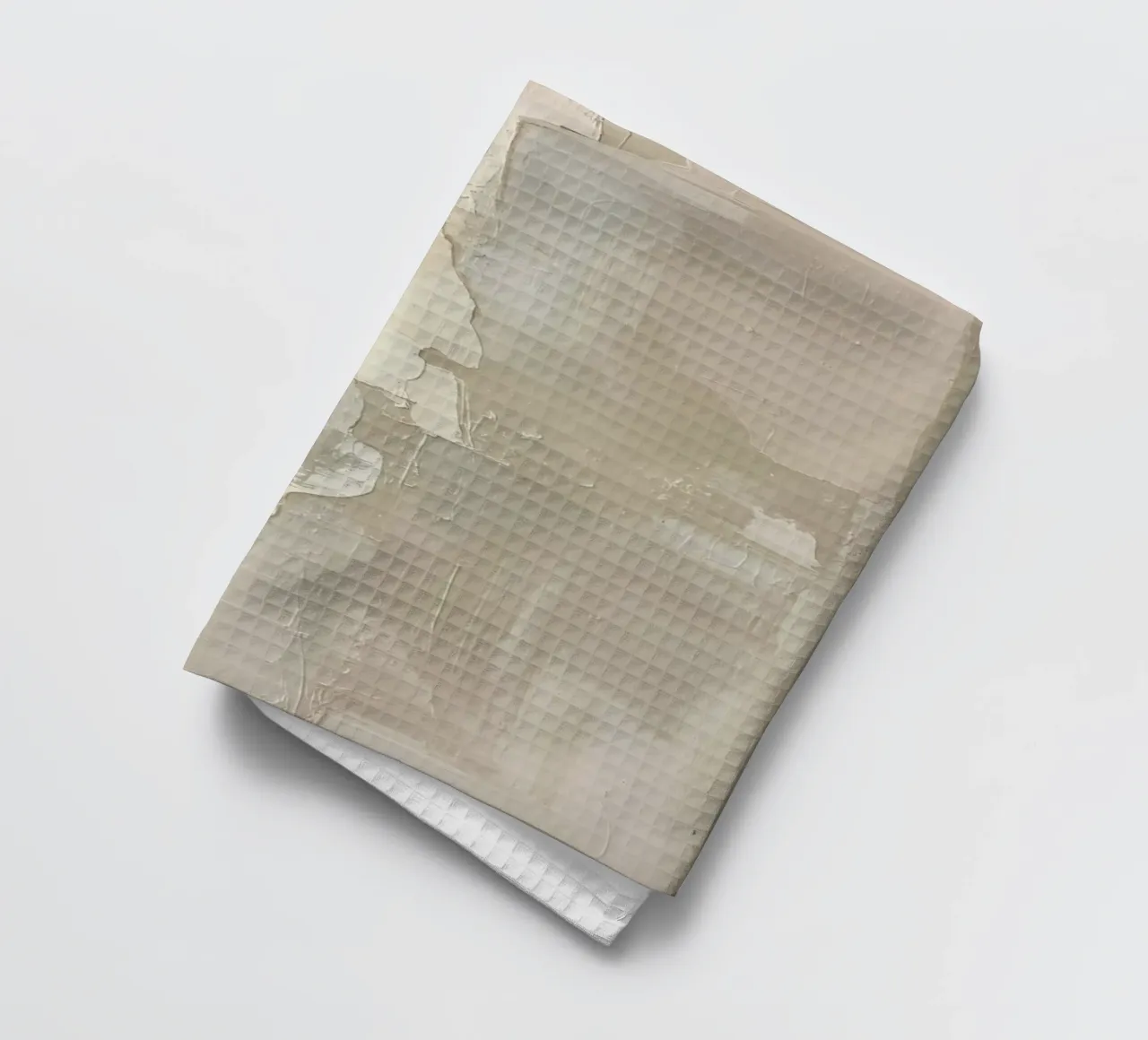 Pittura astratta con pennellate bianche e beige strutturate canovaccio da cucina da DesignDoodle