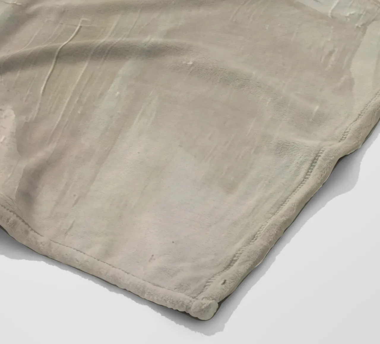 Pittura astratta con pennellate bianche e beige strutturate coperta in pile da DesignDoodle