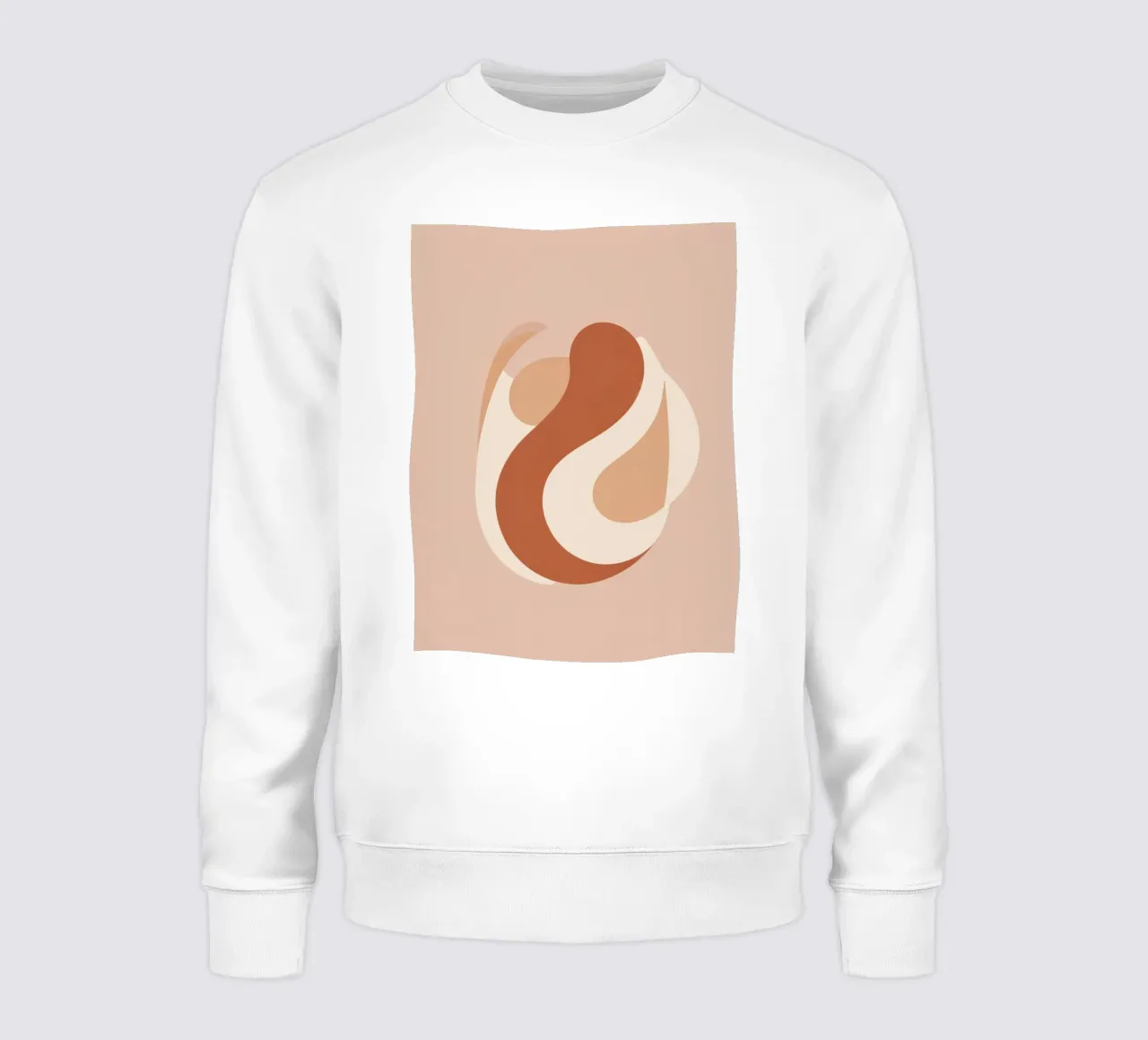 Forme astratte arrotondate beige e marrone felpa da DesignDoodle