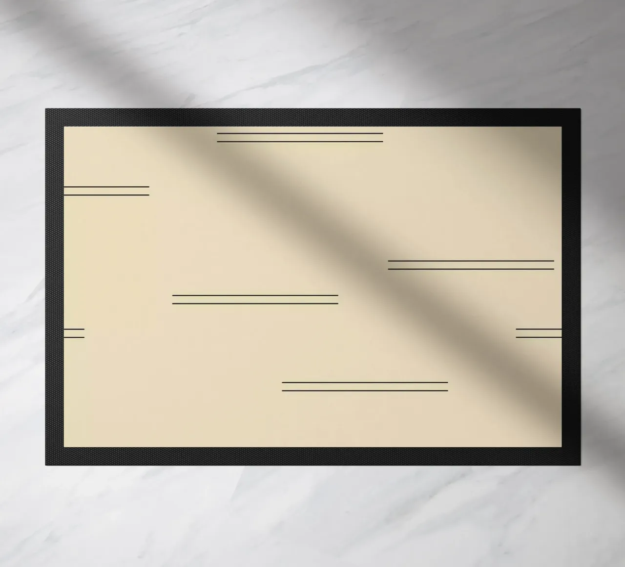 Linee doppie astratte minimali - Nero su Beige zerbino da Beauty in Simplicity