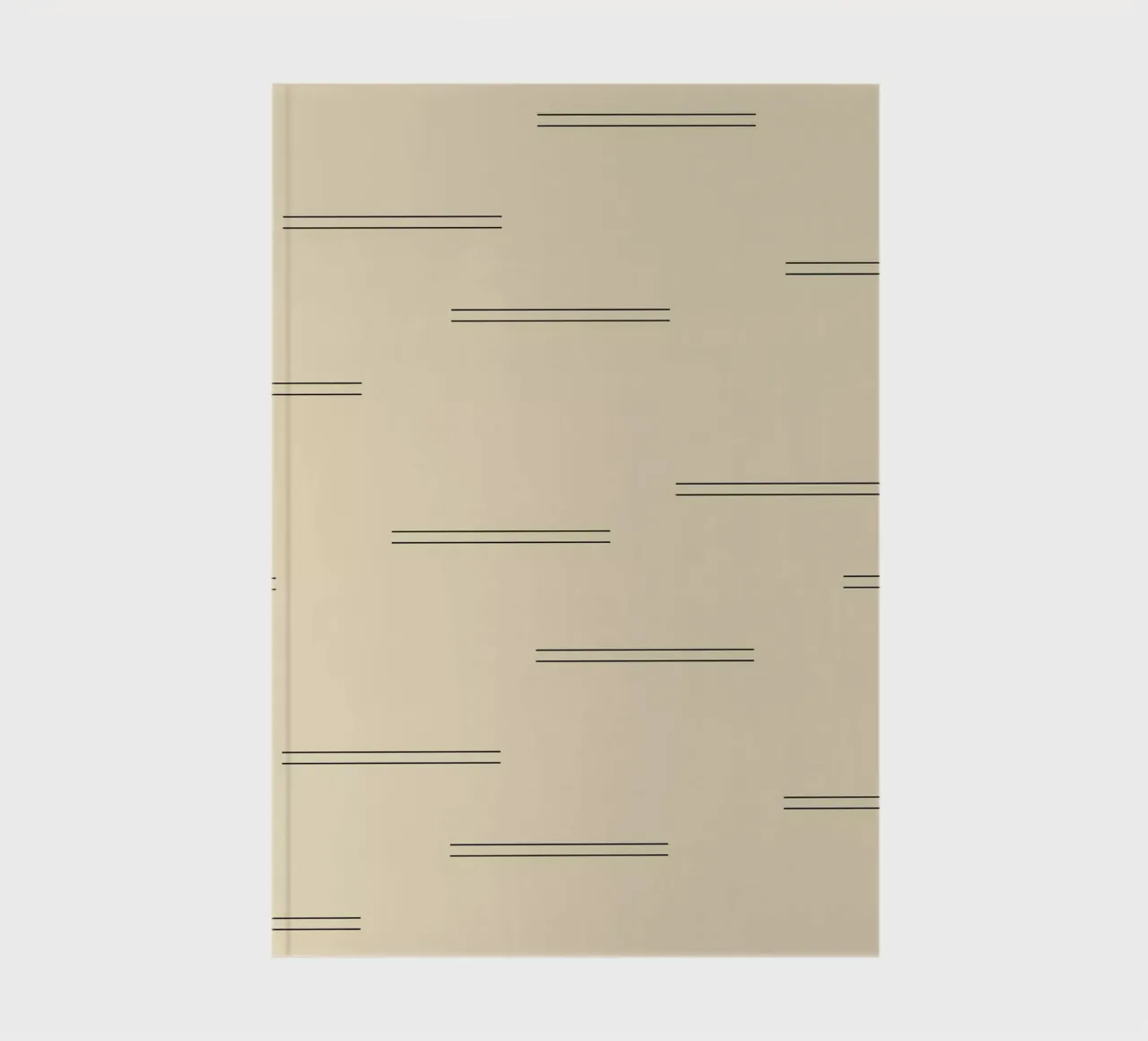 Minimal Abstract Double Lines | Black on Beige notebook by Beauty in Simplicity